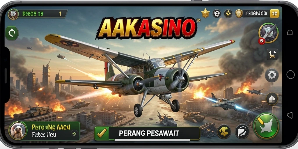 Tampilan antarmuka AAKASINO dalam pertempuran udara.
