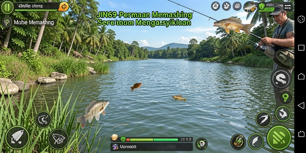 Antarmuka permainan JIN69 yang menarik saat memancing.