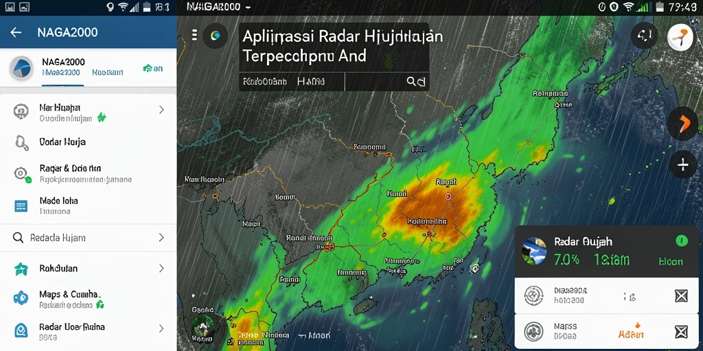 Tampilan antarmuka NAGA2000 yang menunjukkan radar hujan secara real-time.