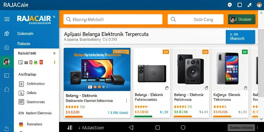 Tampilan antarmuka aplikasi RAJACAIR yang user-friendly dan lengkap.