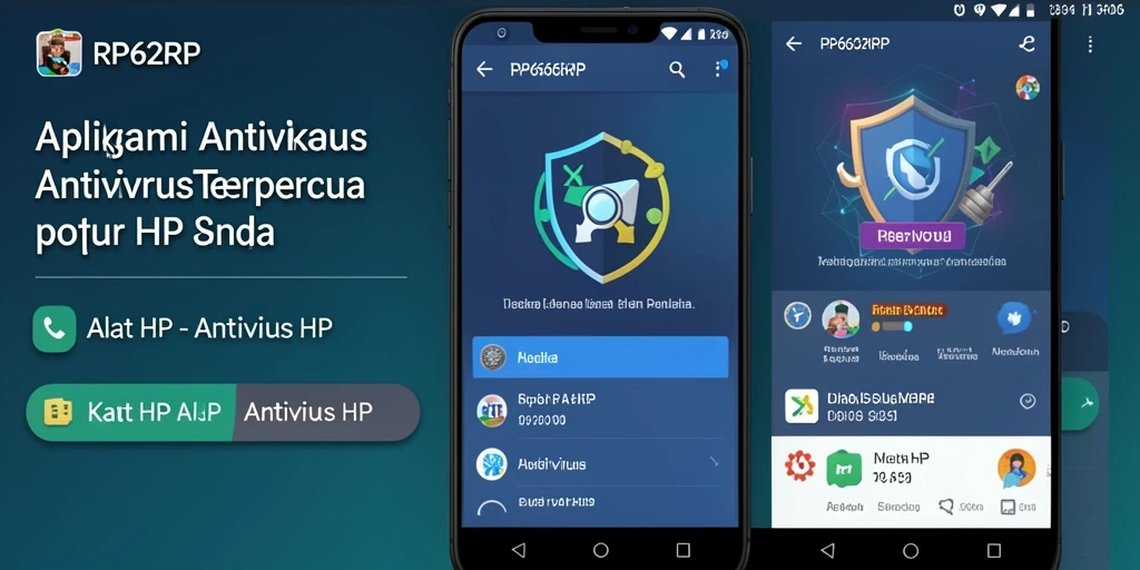 Tampilan utama aplikasi RP62RP menampilkan status keamanan perangkat.