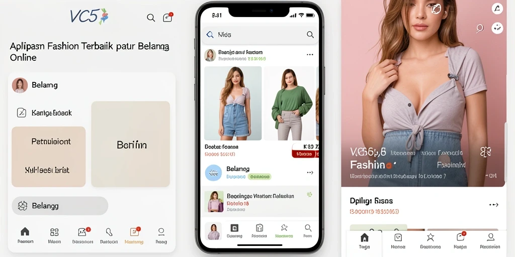 Tampilan antarmuka pengguna VC5 dengan koleksi fashion terbaru.
